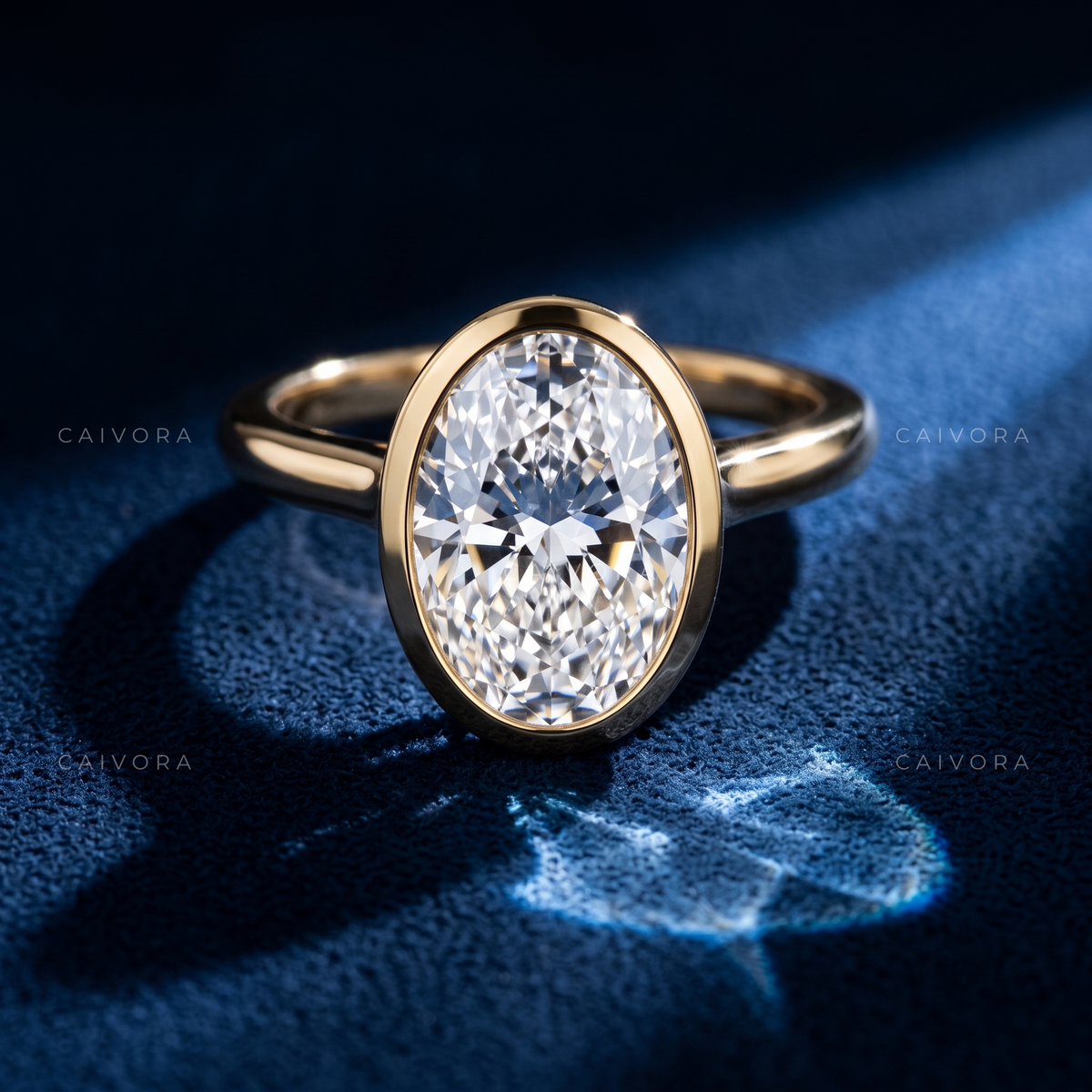 Oval Diamond Minimalist Bezel Engagement Ring