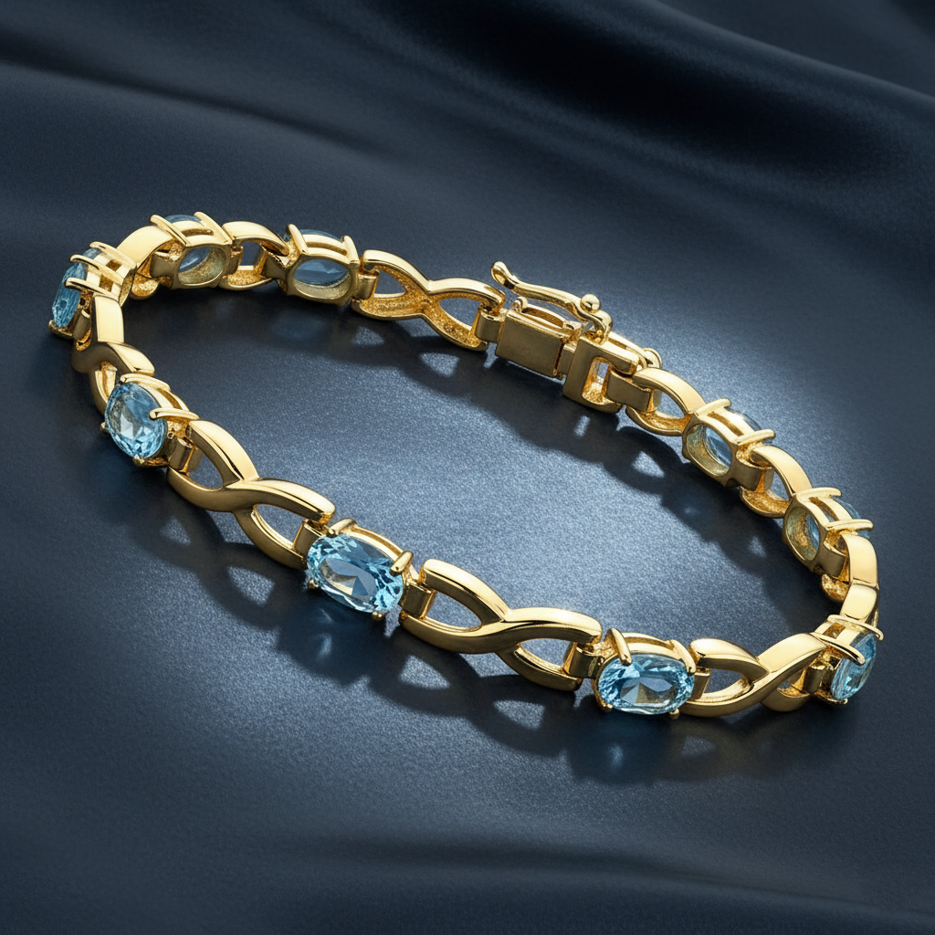 Elegant Oval Gemstone Statement Bracelet