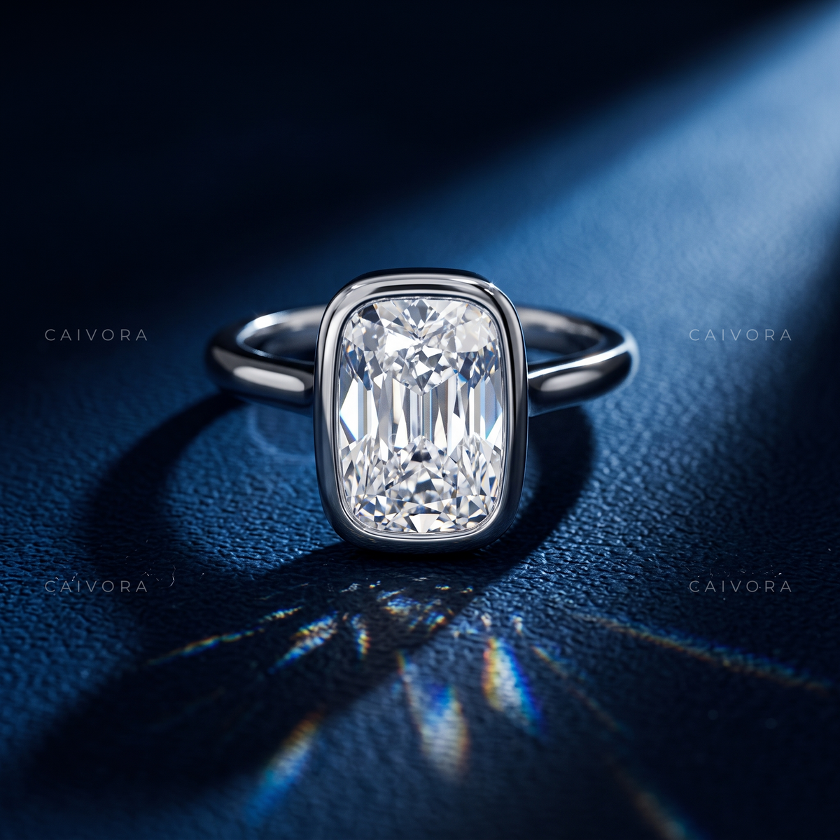 Old Mine Cut Bezel Set Engagement Ring