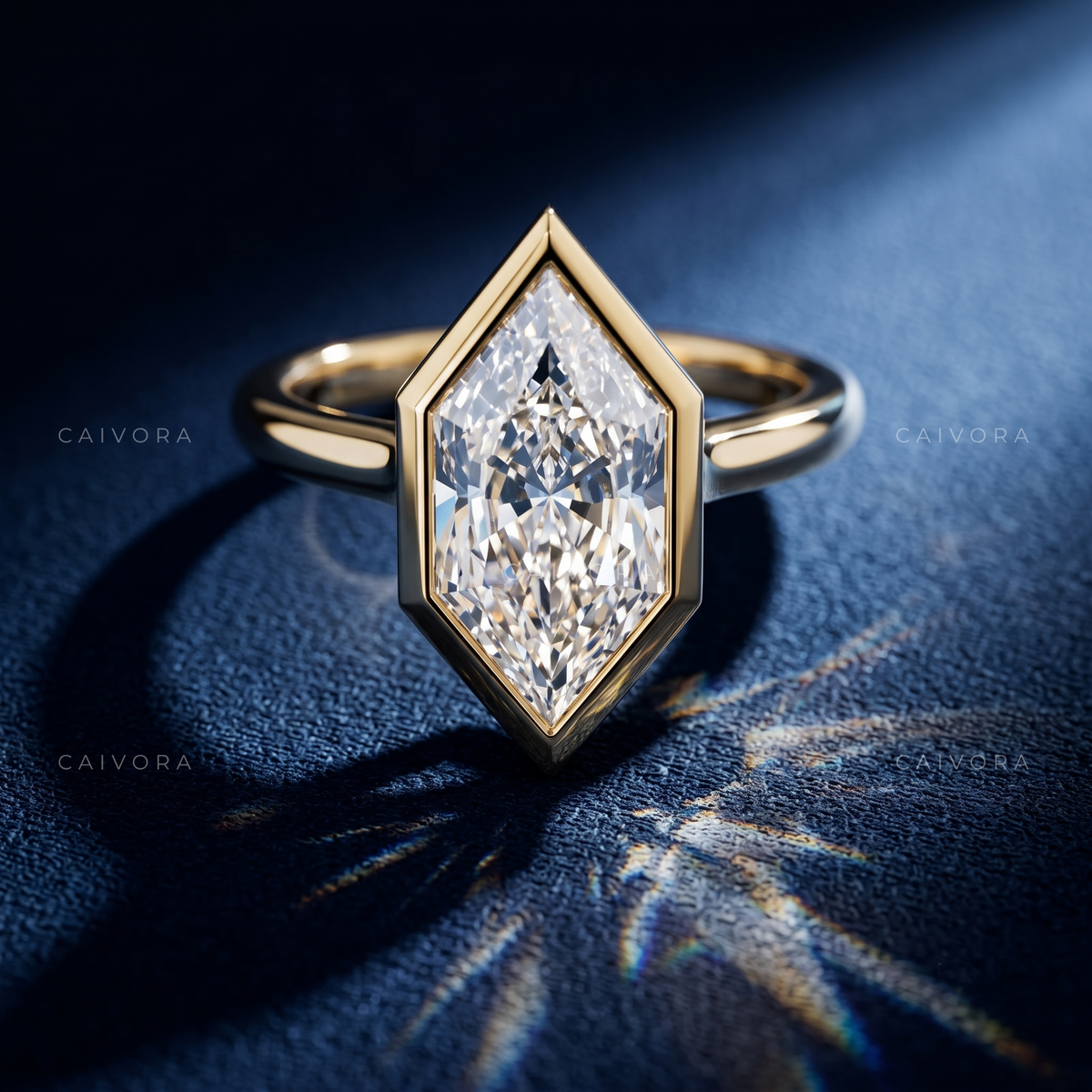 Dutch Marquise Diamond Bezel Engagement Ring