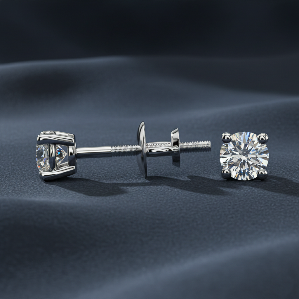 Classic Round Diamond Stud Earrings