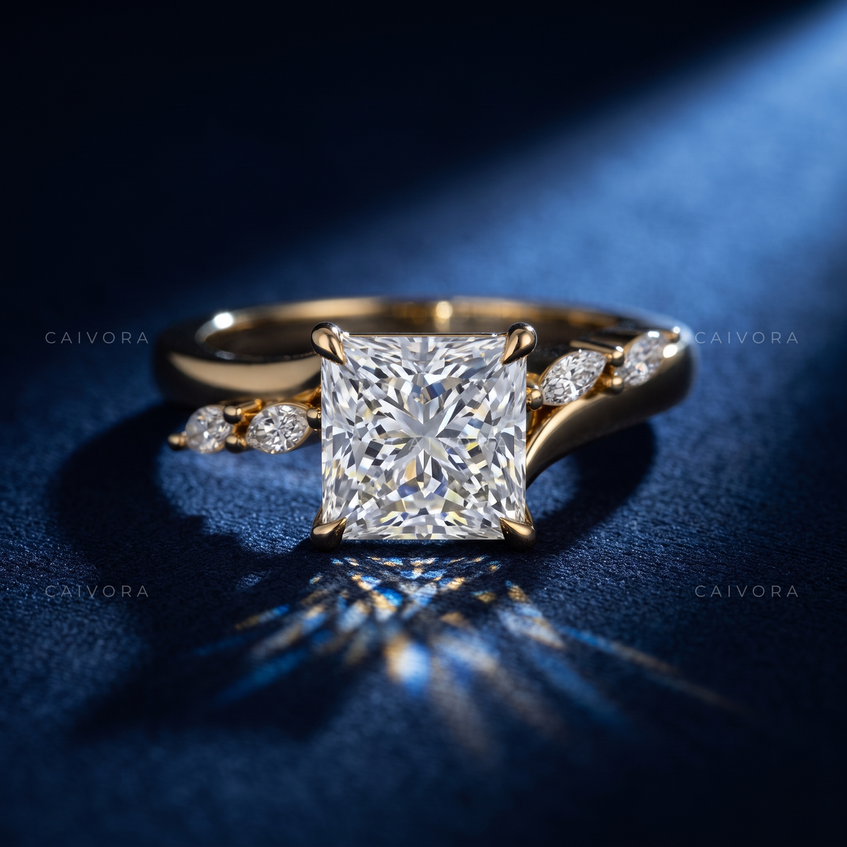 Priness Cut Vintage Inspired Diamond Engagement Ring