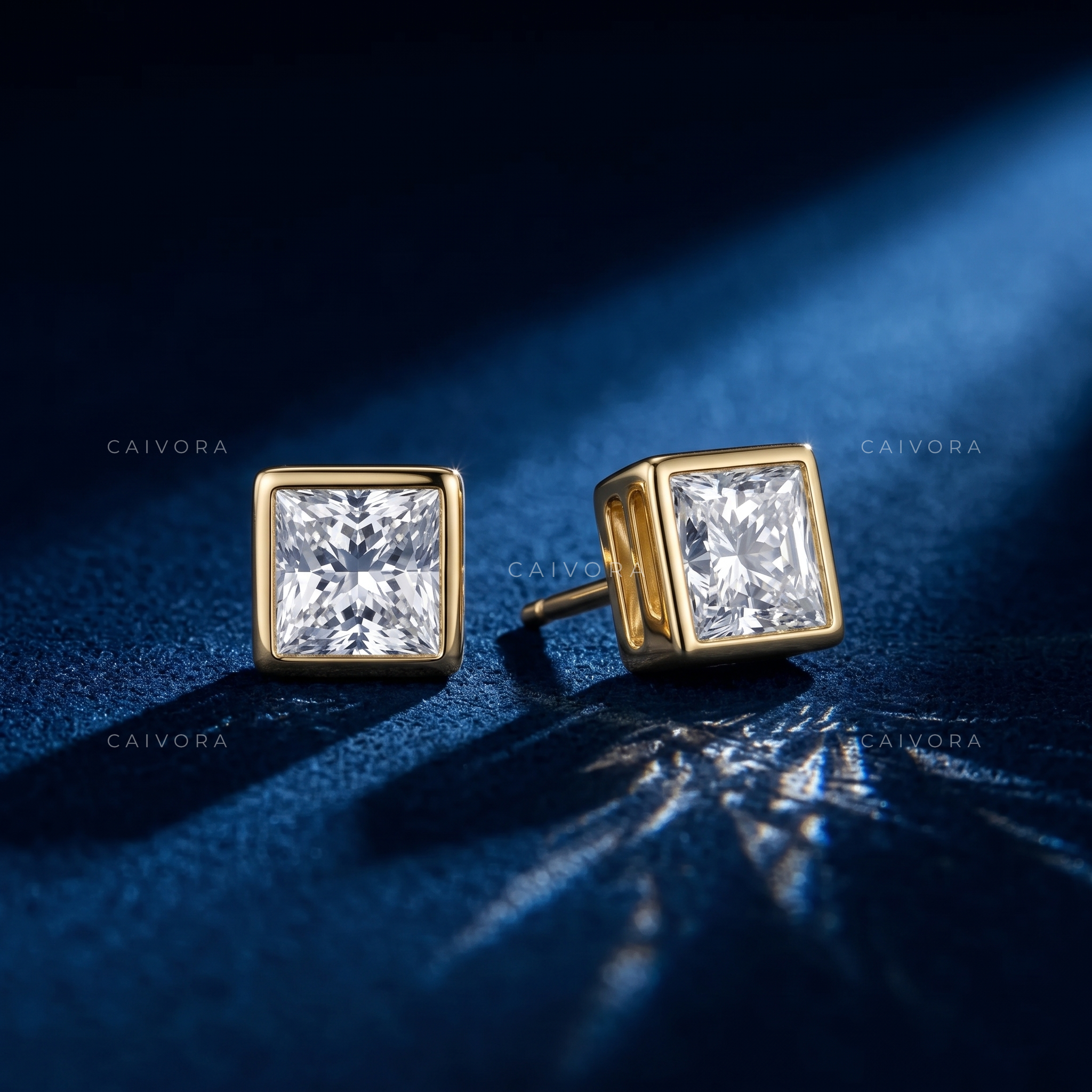 Regent Princess Bezel Stud Earrings