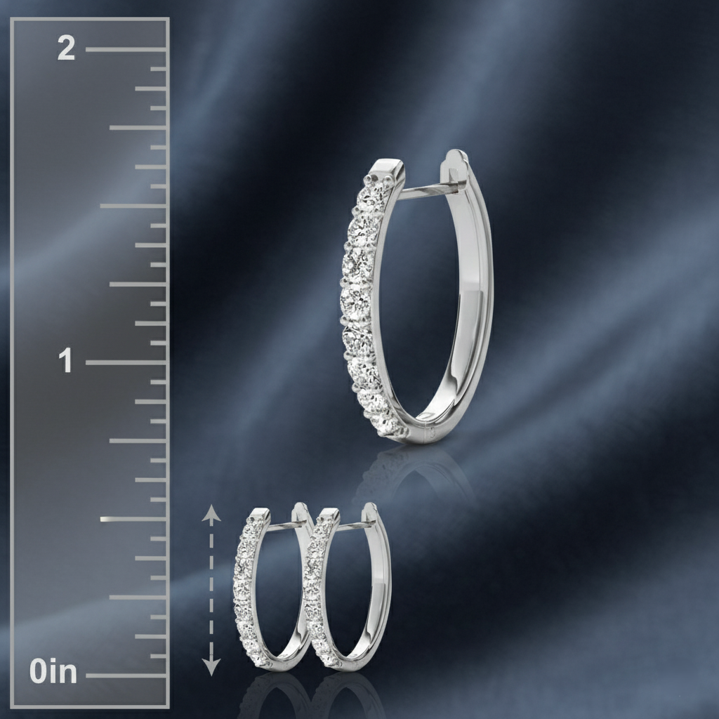 Small Diamond Huggie Hoop Earrings
