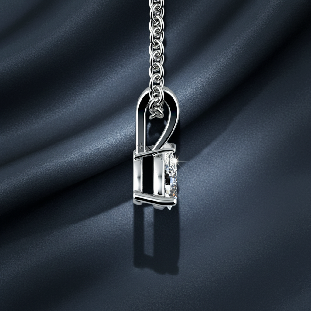 Delicate Pear Shaped Diamond Pendant Necklace