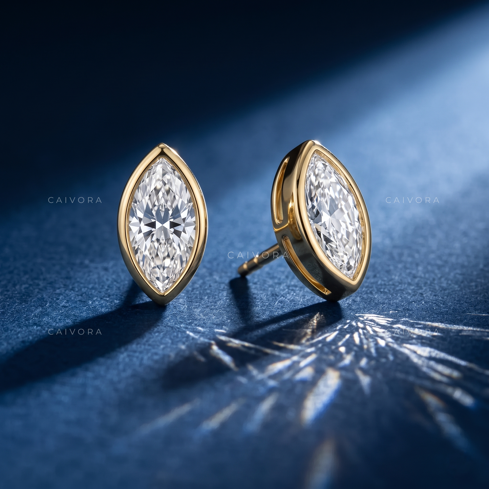 The Vellora Marquise Solitaire Stud Earrings