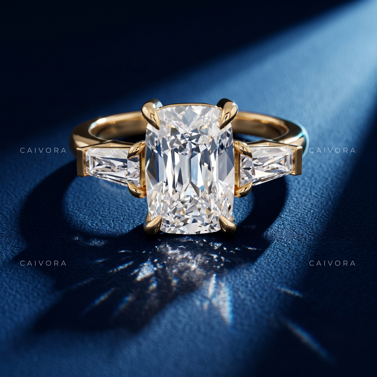 Icy Brilliance with a Crushed Ice Elongated Cushion Center