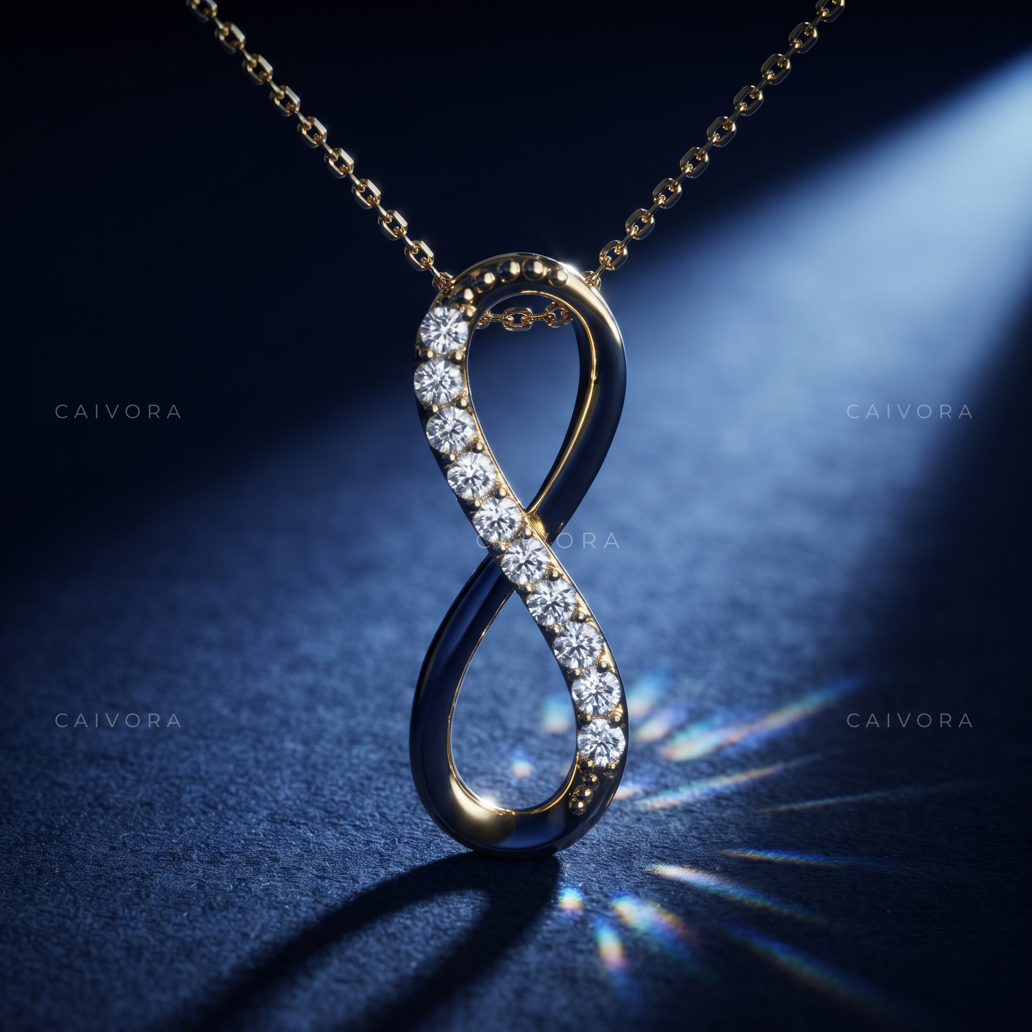 Vertical Infinity Lab-Grown Diamond Pendant Necklace