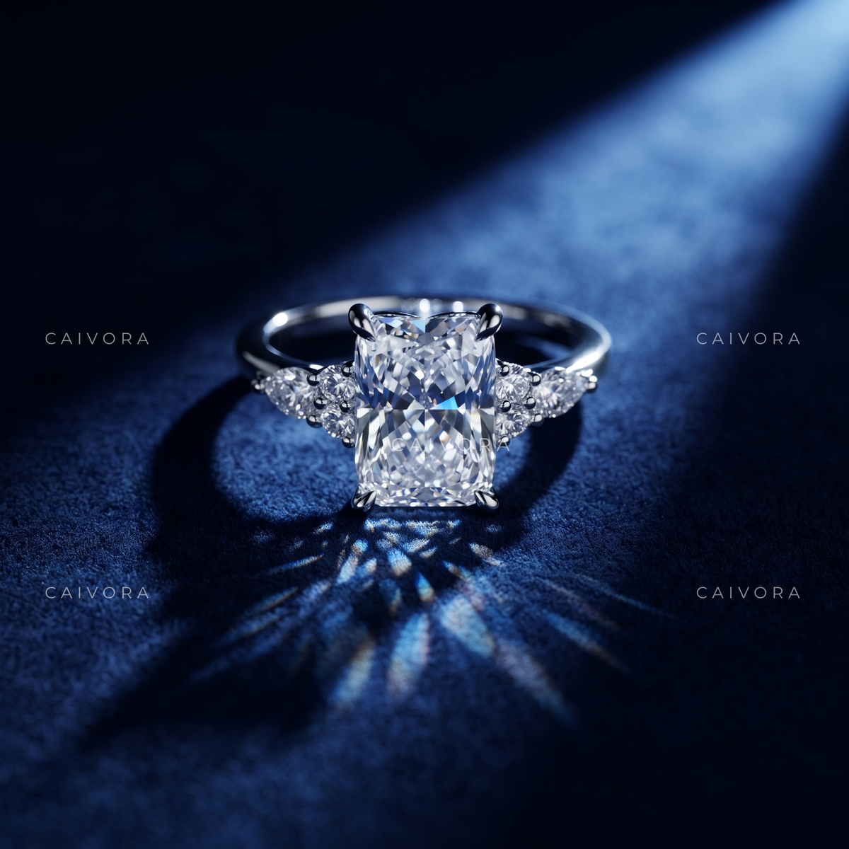 Latin-Inspired Engagement Ring with a Cushion Cut Center Diamond
