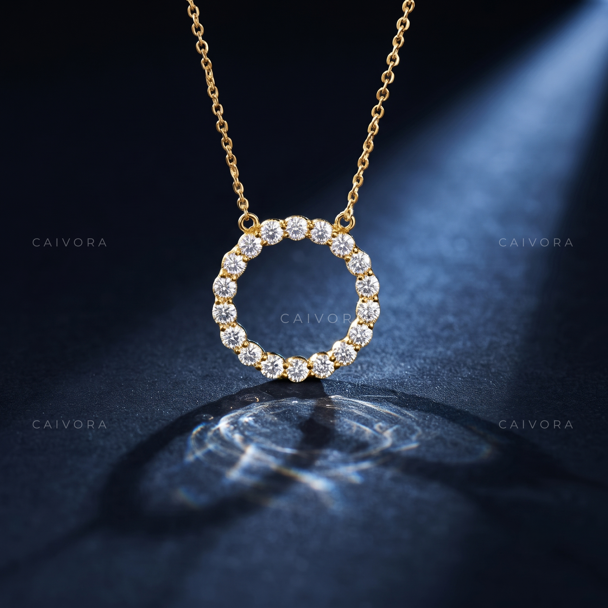 Round Lab-Grown Diamond Circle Pendant Necklace