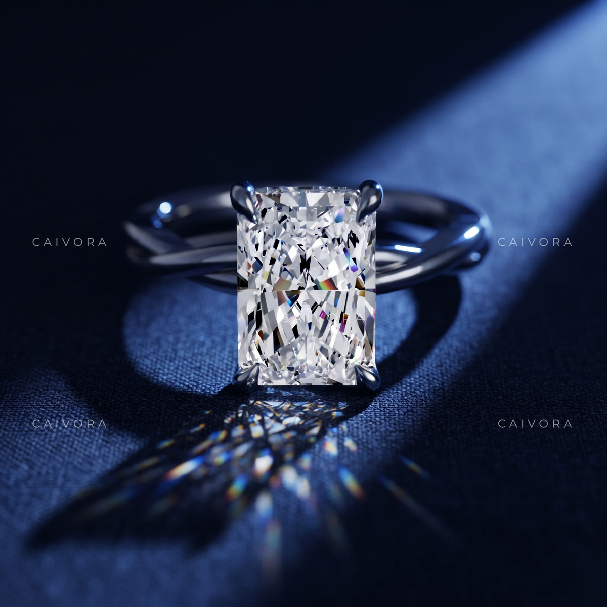 Eternal Spark Kosina Engagement Ring with a Radiant Cut Diamond