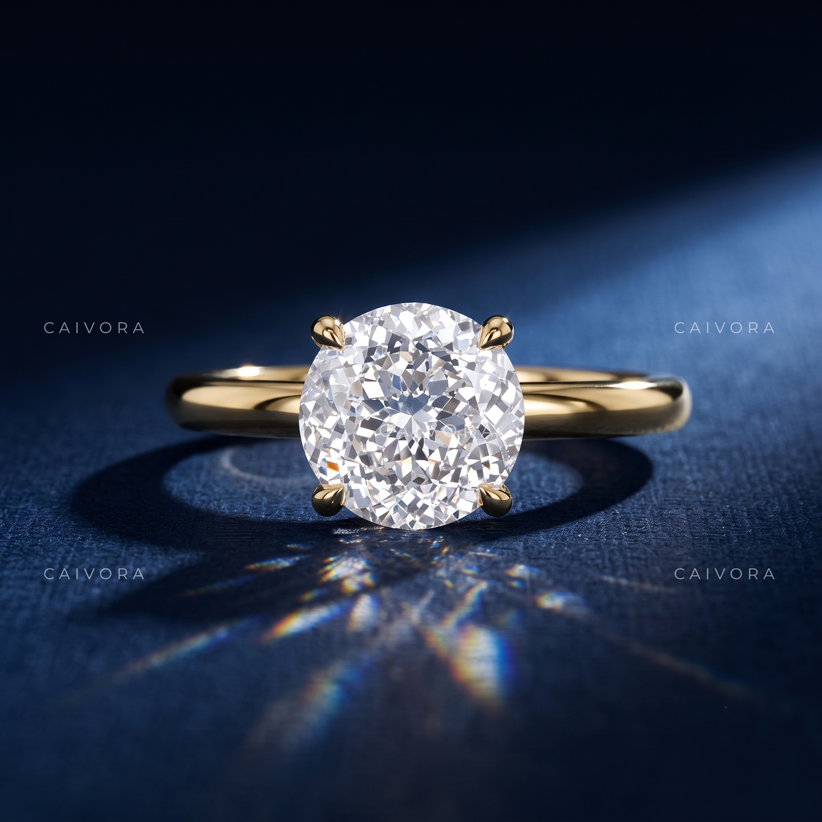 Portuguese Cut Four Prong Solitaire Engagement Ring