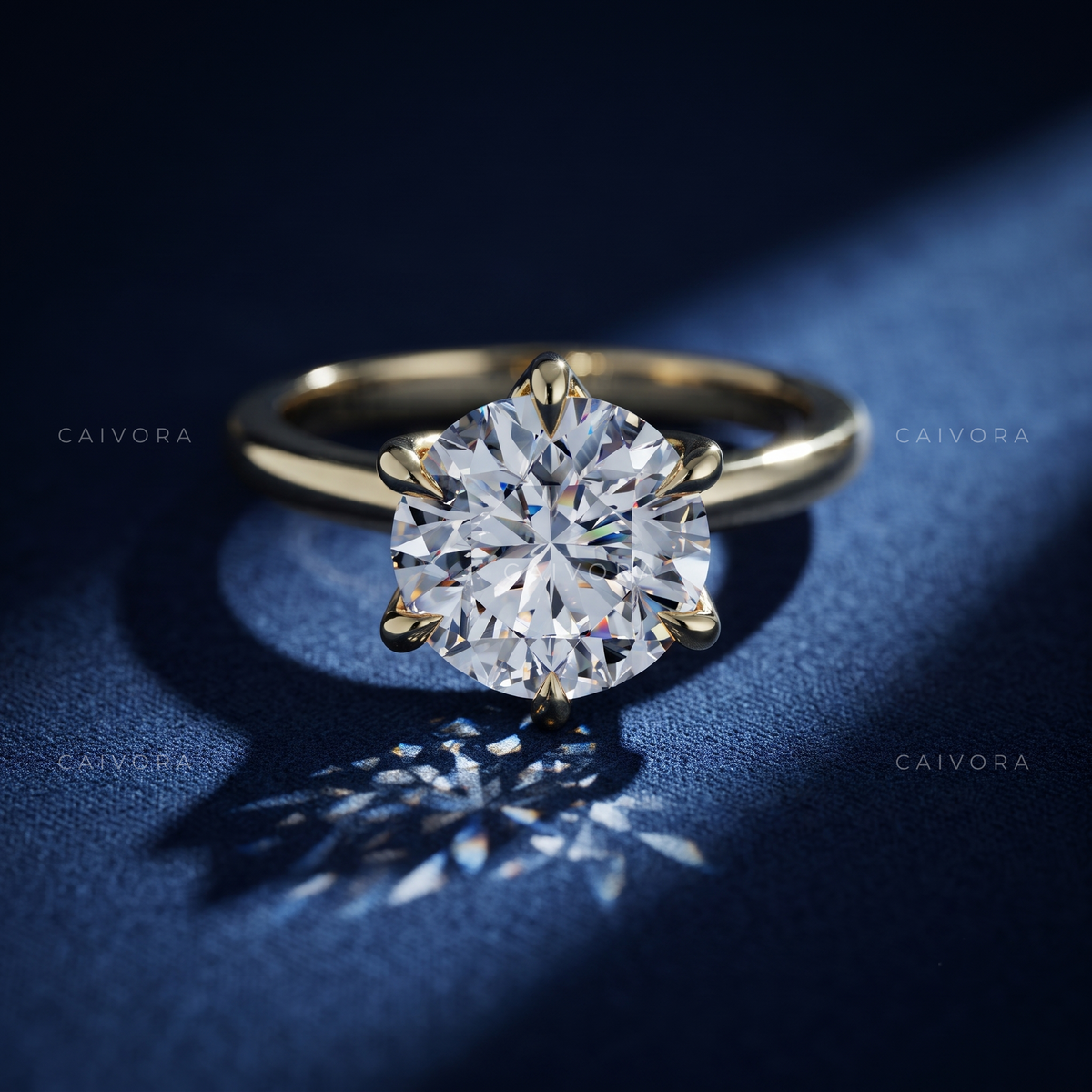 Round Cut Hidden Halo Pavé Tulip Engagement Ring