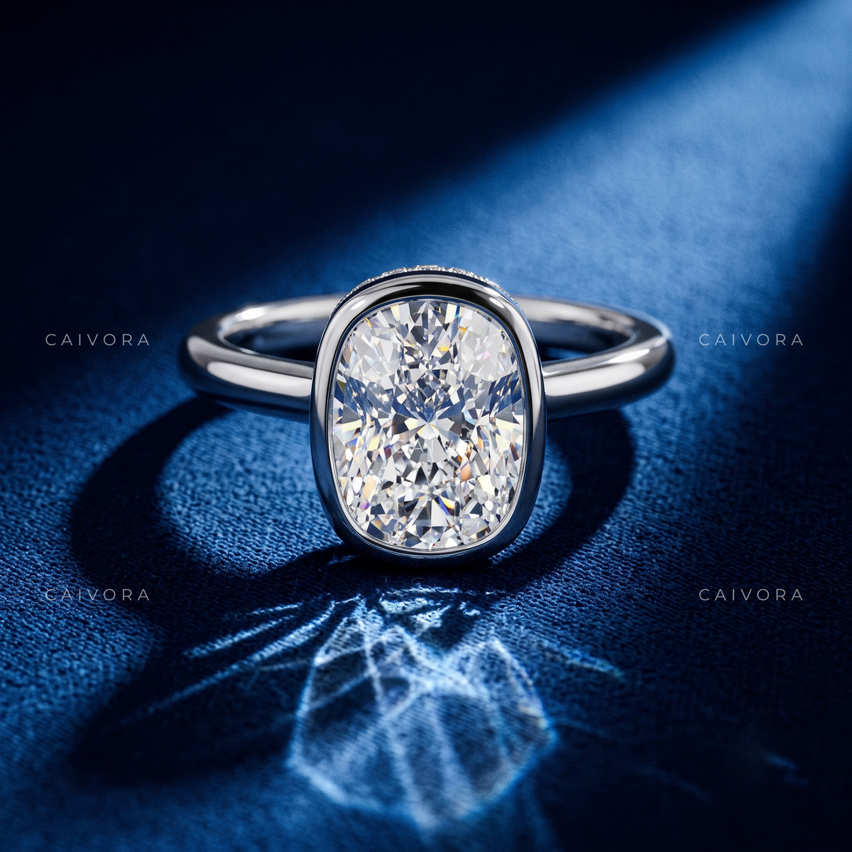 Sculpted Grace with an Elongated Cushion Cut Center