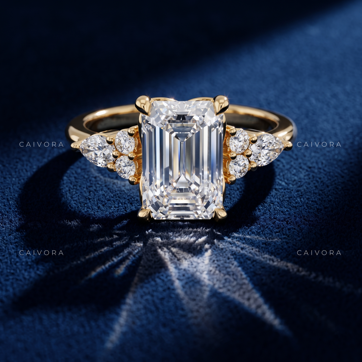 Refined Triana Engagement Ring Showcasing an Emerald Cut Diamond