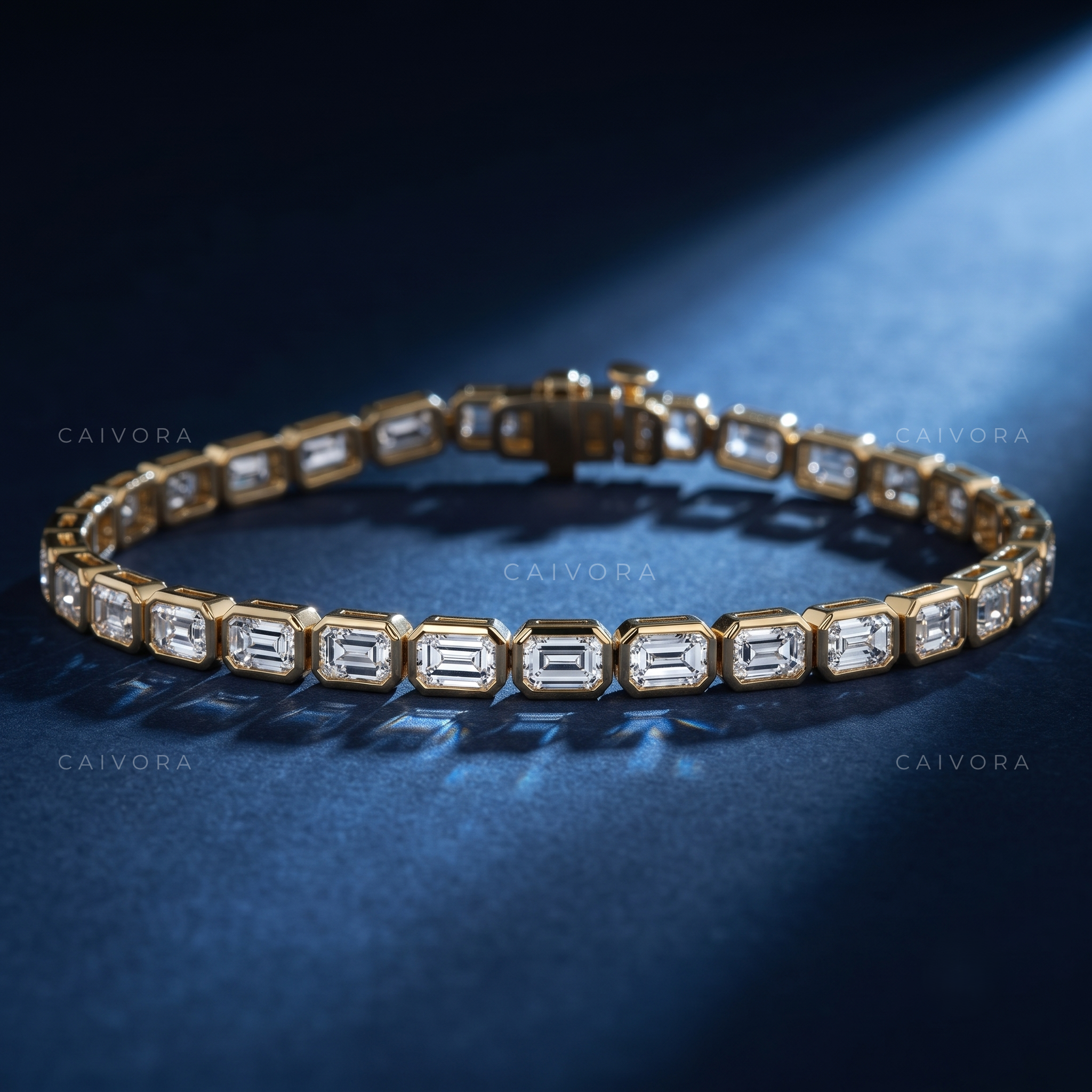Emerald Bezel Tennis Bracelet