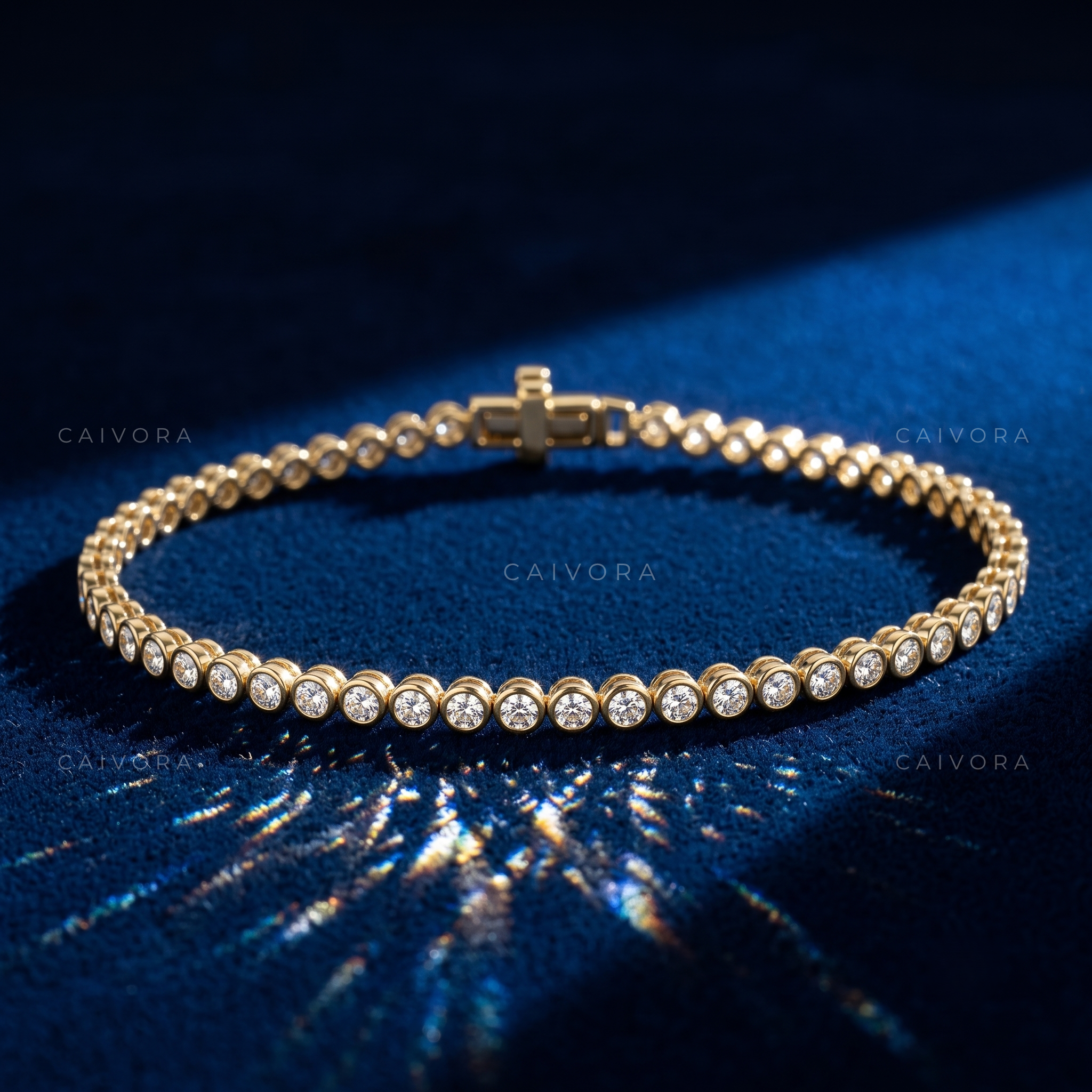 Modern Round Bezel Tennis Bracelet