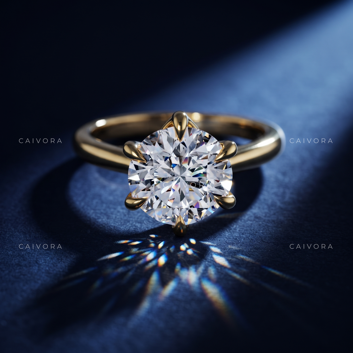Elegant Tapered Cathedral Engagement Ring Featuring a Round Cut Diamond