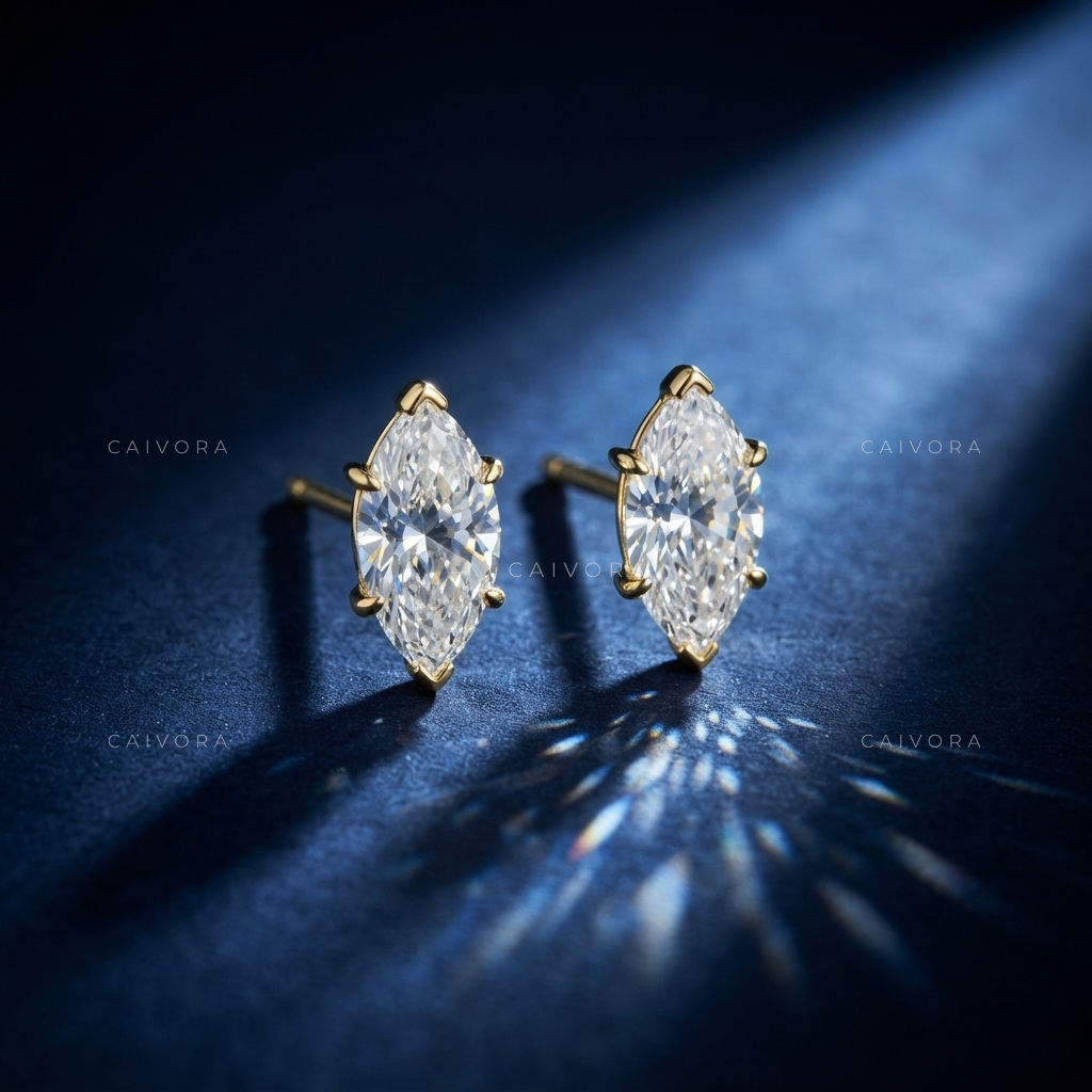 Regal Marquise Six-Prong Solitaire Studs