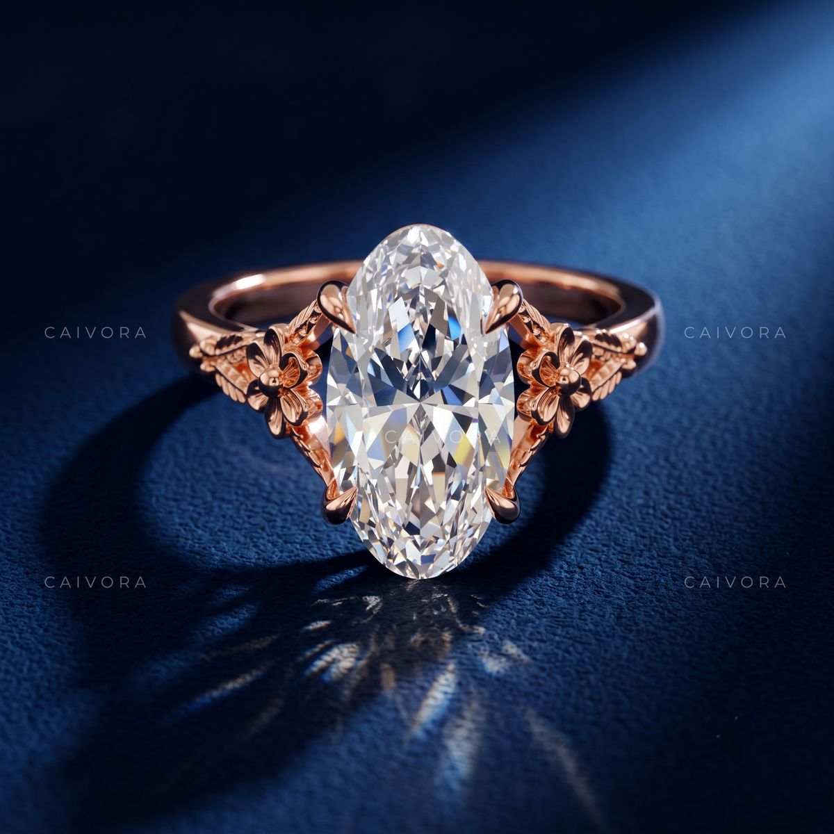 Isadora Sculpted Diamond Ring Featuring a Moval Cut