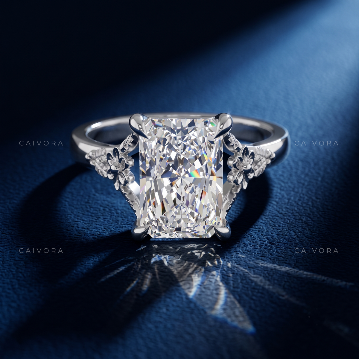 Seraphine Sculpted Engagement Ring with Radiant Diamond