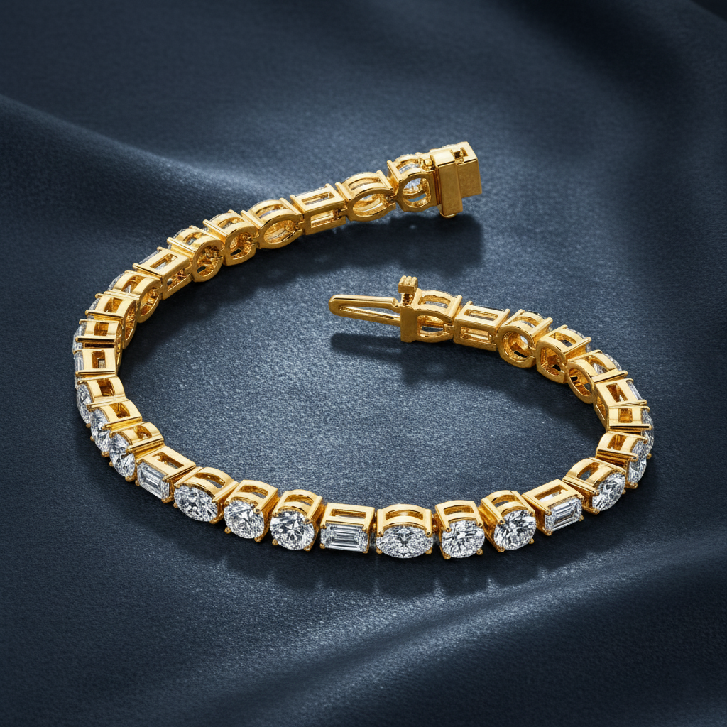 Exceptional Multi-Shaped Lab Diamond Tennis Bracelet