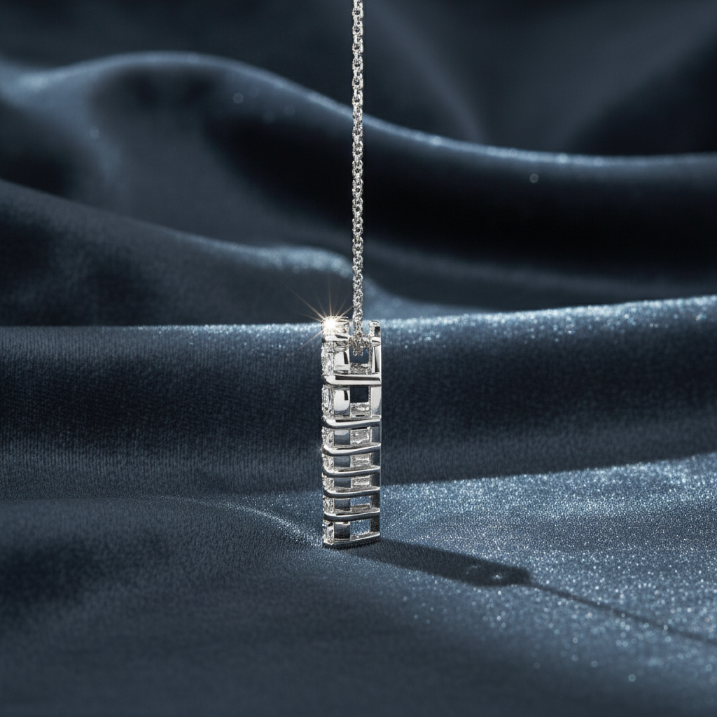 Alluring Heart Shaped Diamond Cluster Necklace