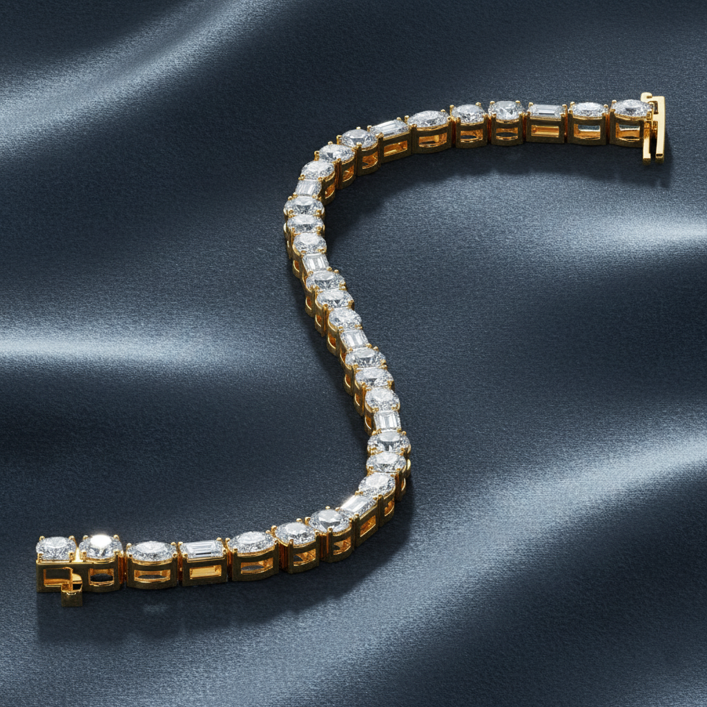 Exceptional Multi-Shaped Lab Diamond Tennis Bracelet