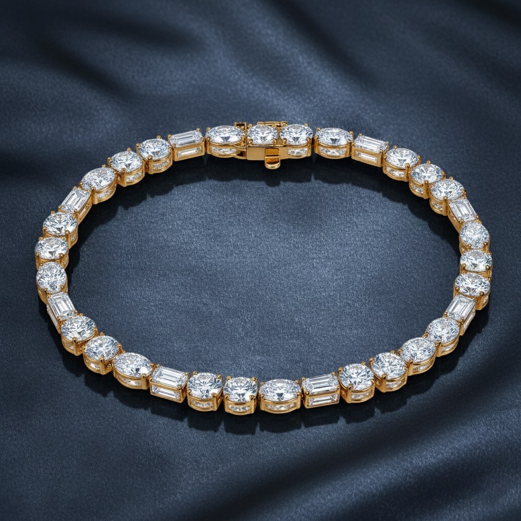 Exceptional Multi-Shaped Lab Diamond Tennis Bracelet