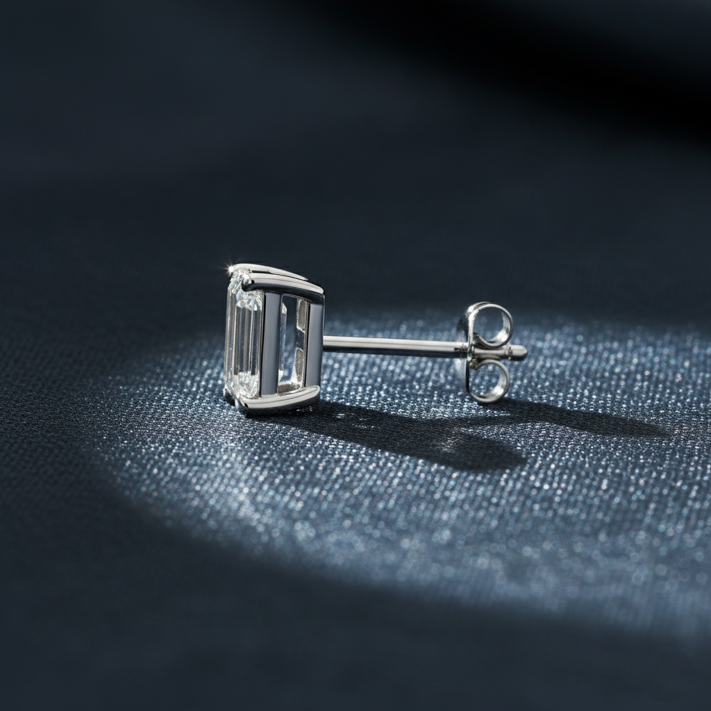 Timeless Emerald Cut Diamond Stud Earrings