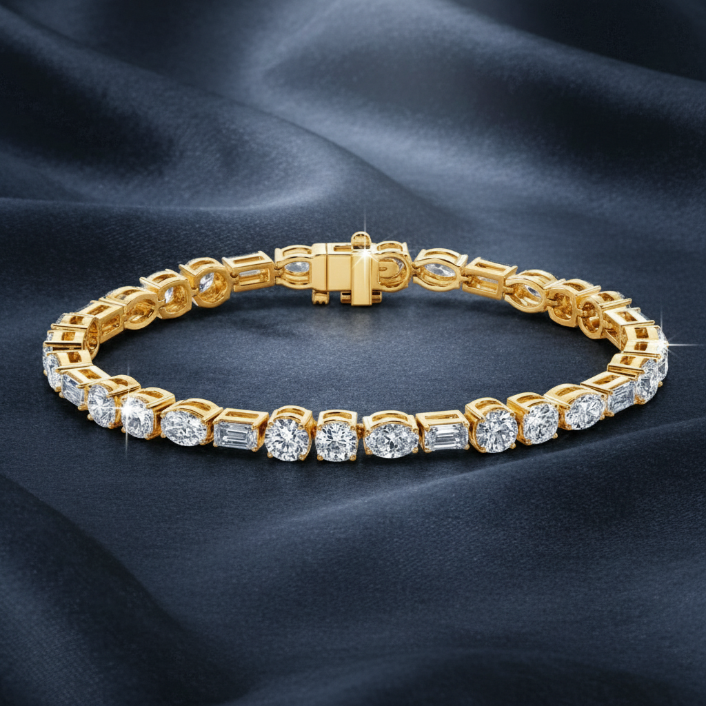 Exceptional Multi-Shaped Lab Diamond Tennis Bracelet