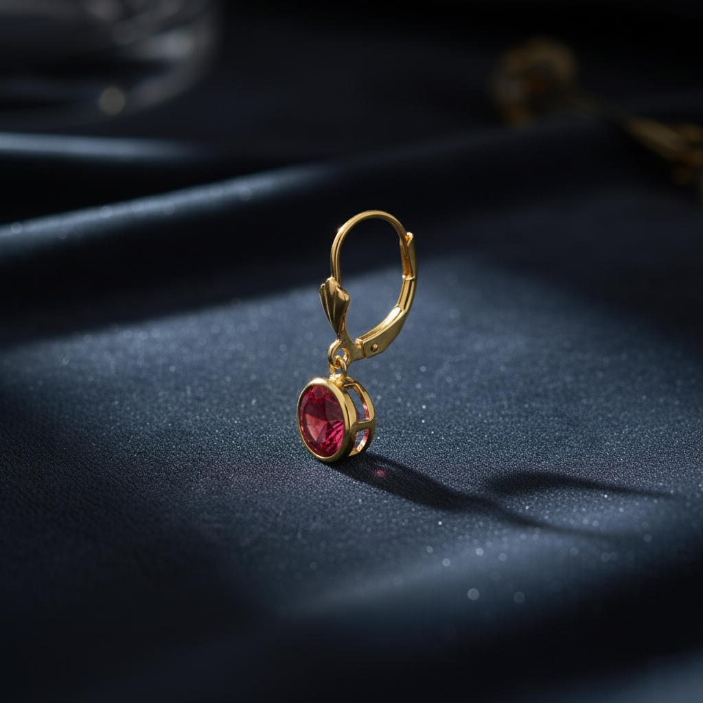 Stunning Garnet Bezel Drop Earrings