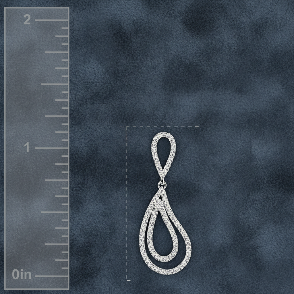 Wavy Double Teardrop Diamond Dangle Pendant
