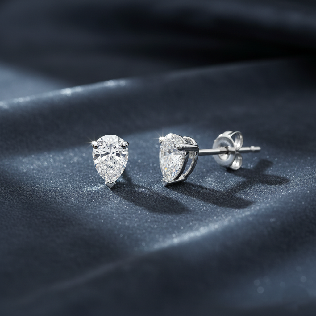 Exquisite Pear Cut Diamond Stud Earrings