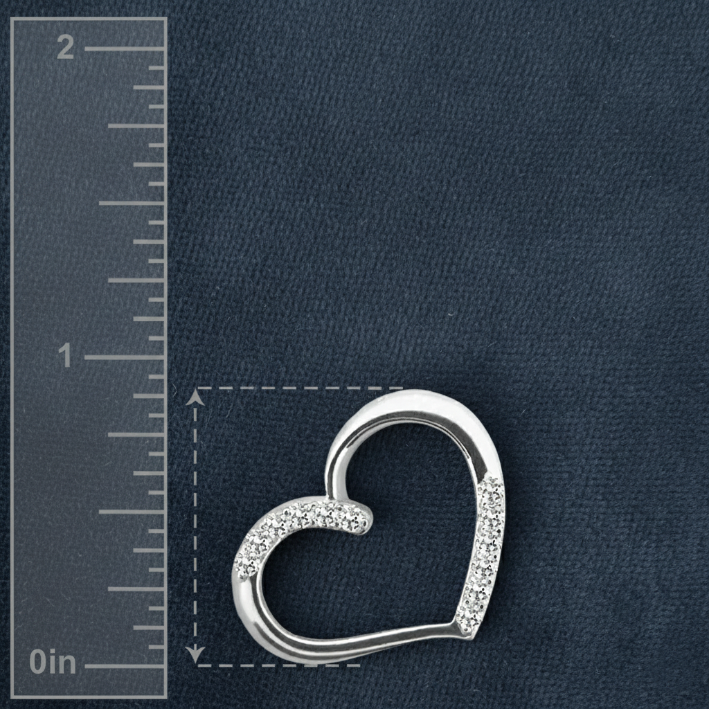 Sparkling White Gold Statement Heart Necklace