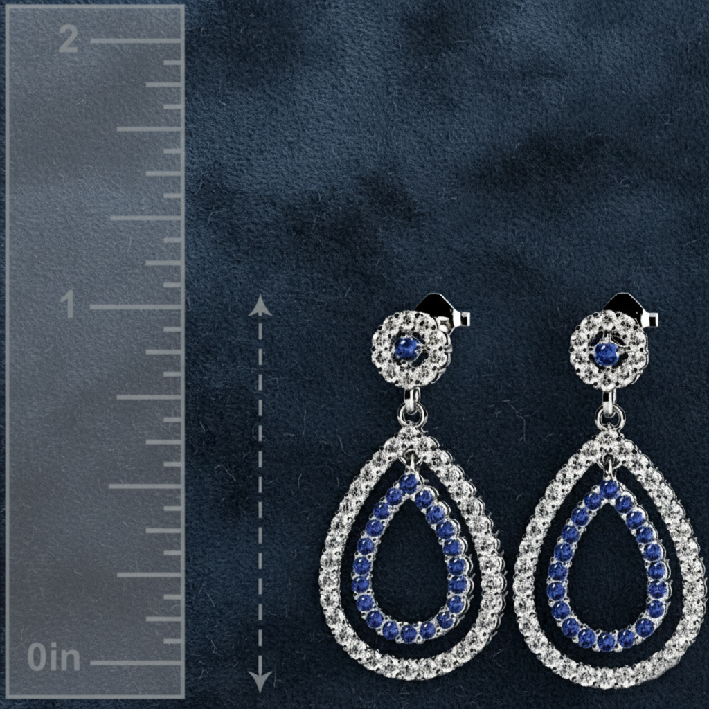 Elegant Deep Blue Statement Earrings
