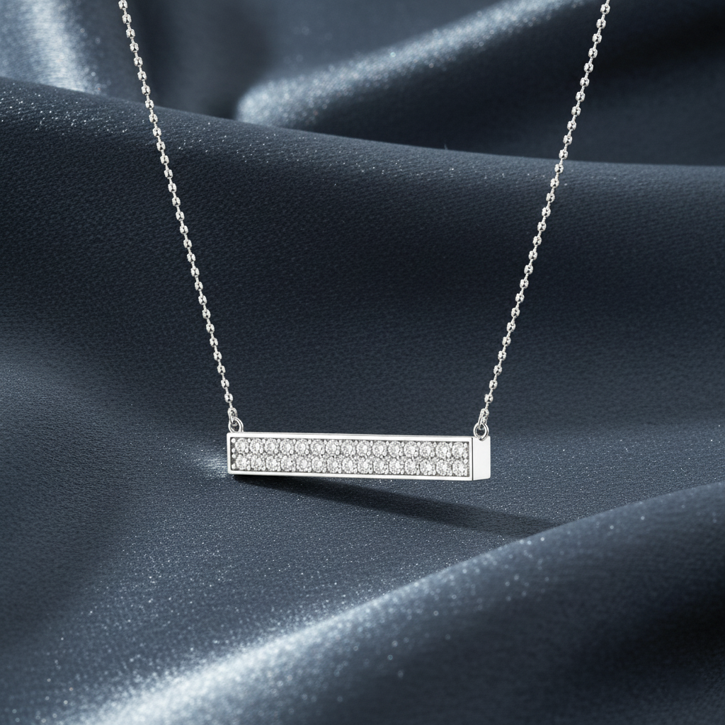 Shimmering White Gold Pavé Diamond Drop