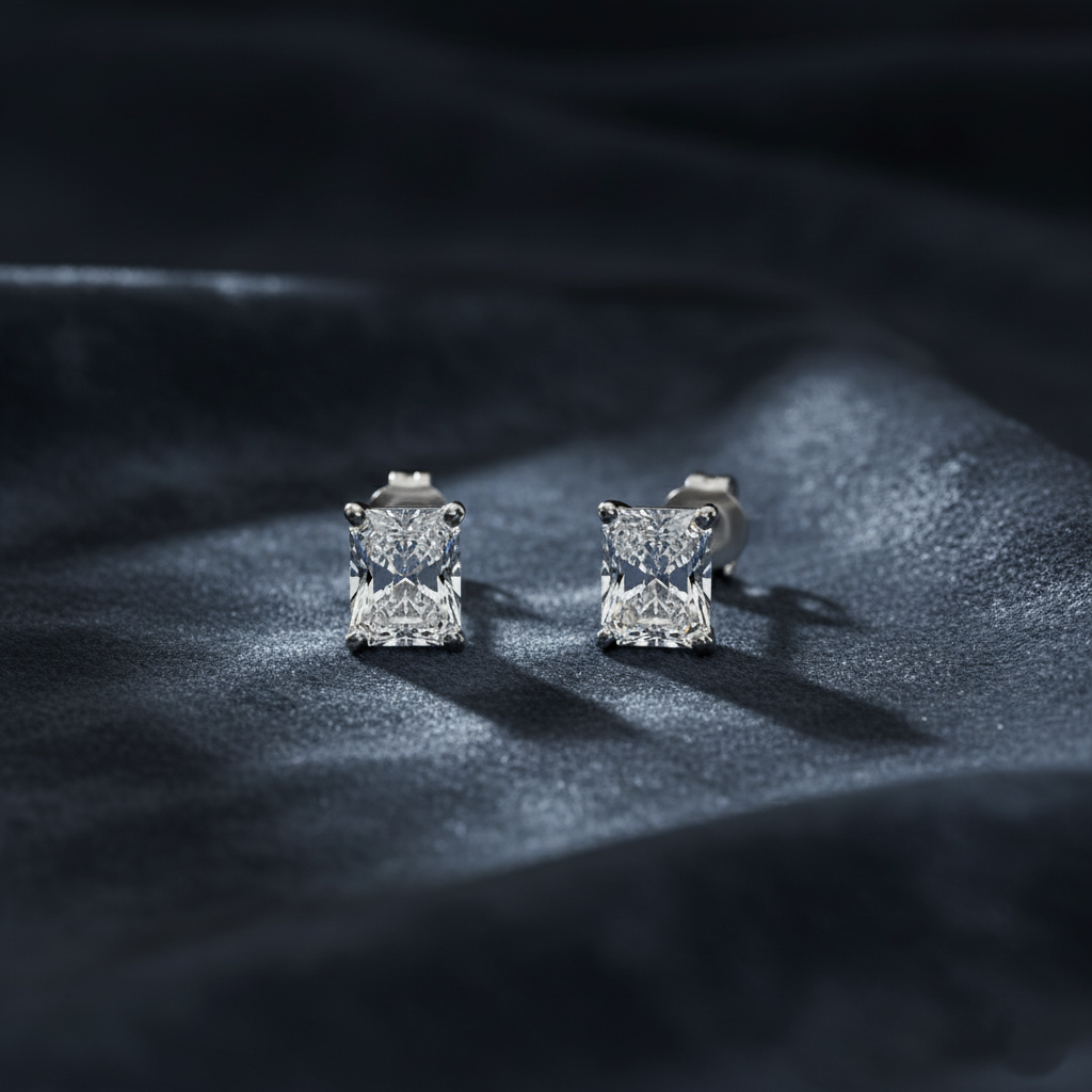 Timeless Radiant Cut Diamond Stud Earrings