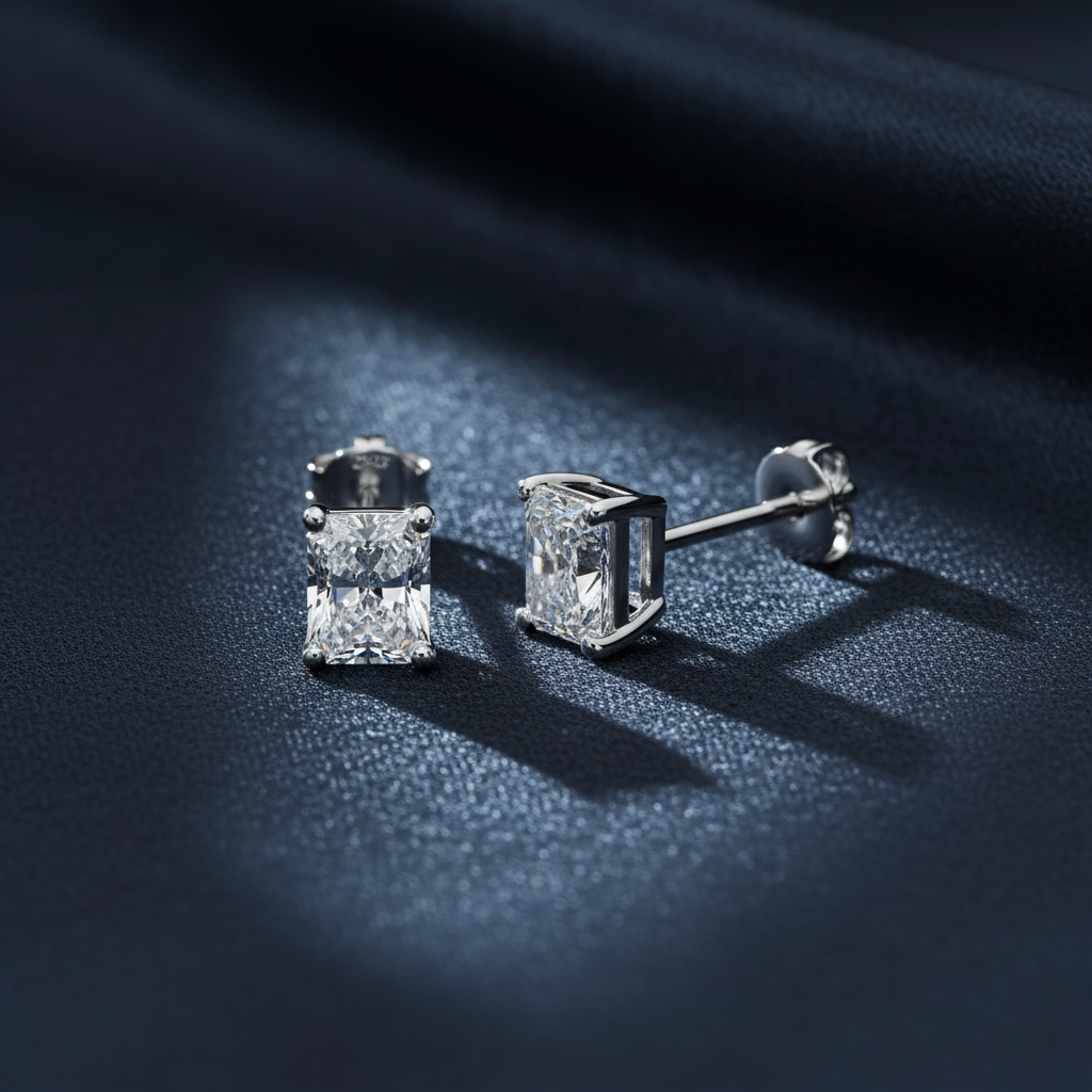 Timeless Radiant Cut Diamond Stud Earrings
