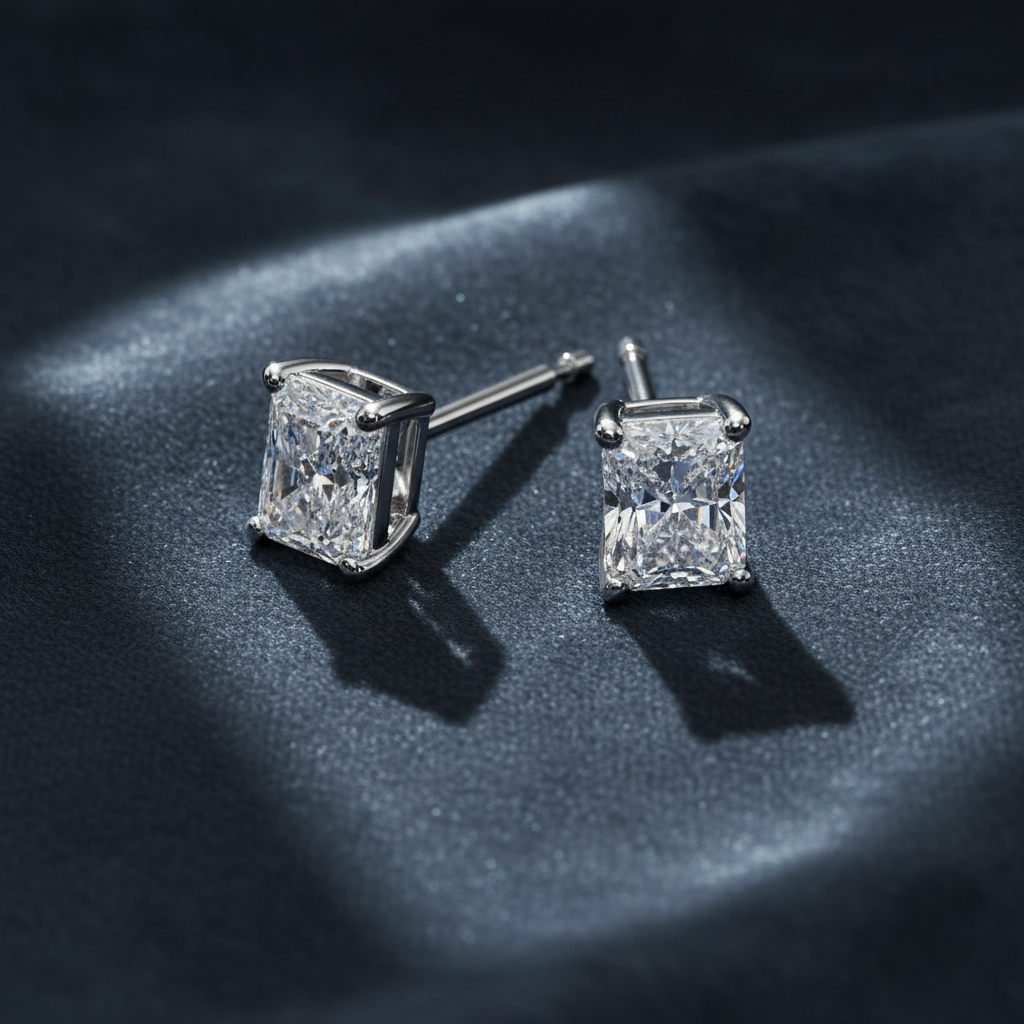 Timeless Radiant Cut Diamond Stud Earrings