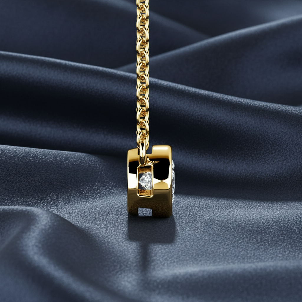 Alluring Bezel Set Diamond Solitaire Necklace