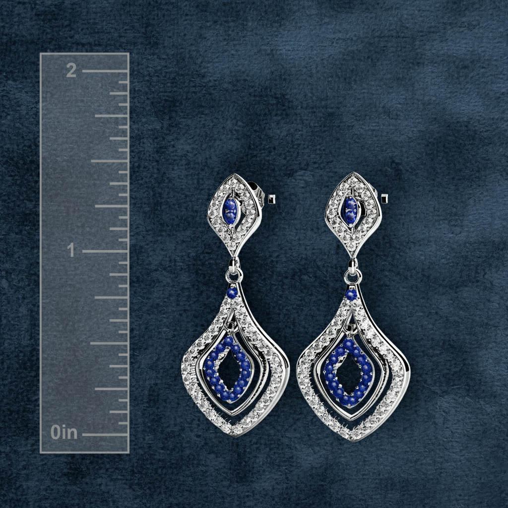 Elegant Royal Gemstone Drop Earrings