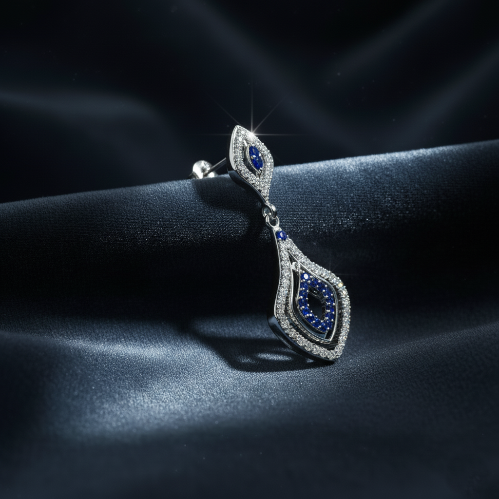 Elegant Royal Gemstone Drop Earrings