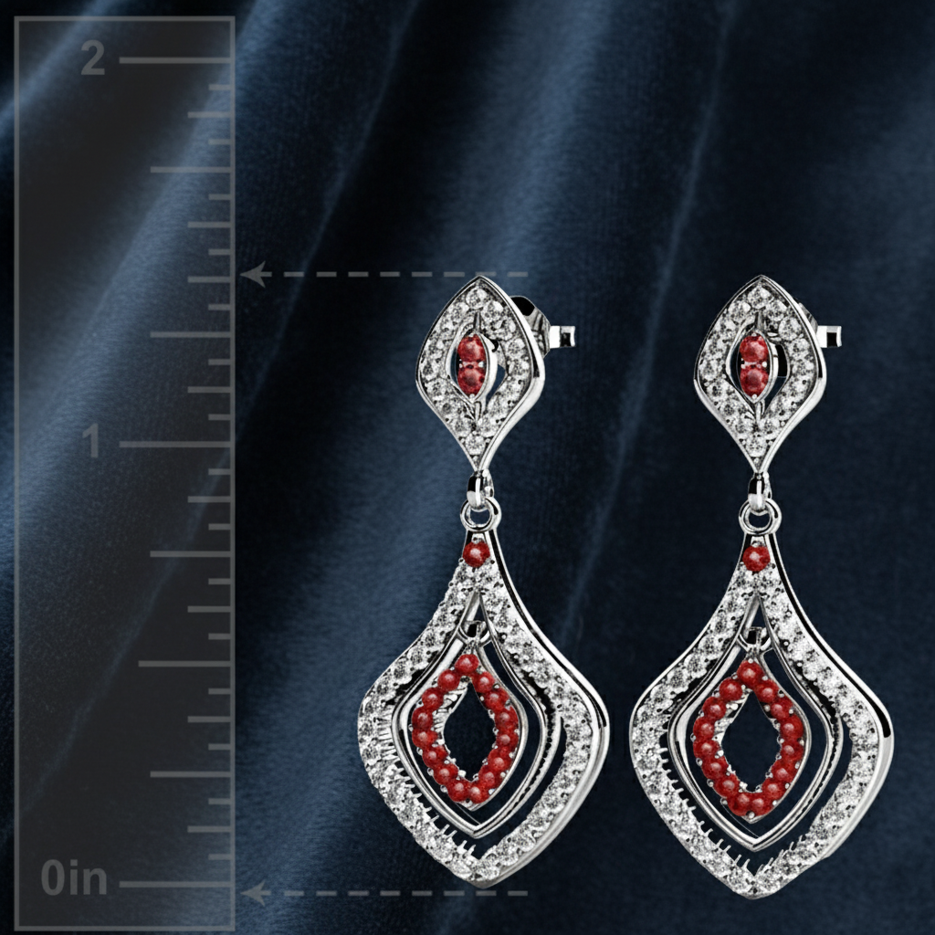 Vintage-Inspired Diamond and Ruby Dangle Earrings
