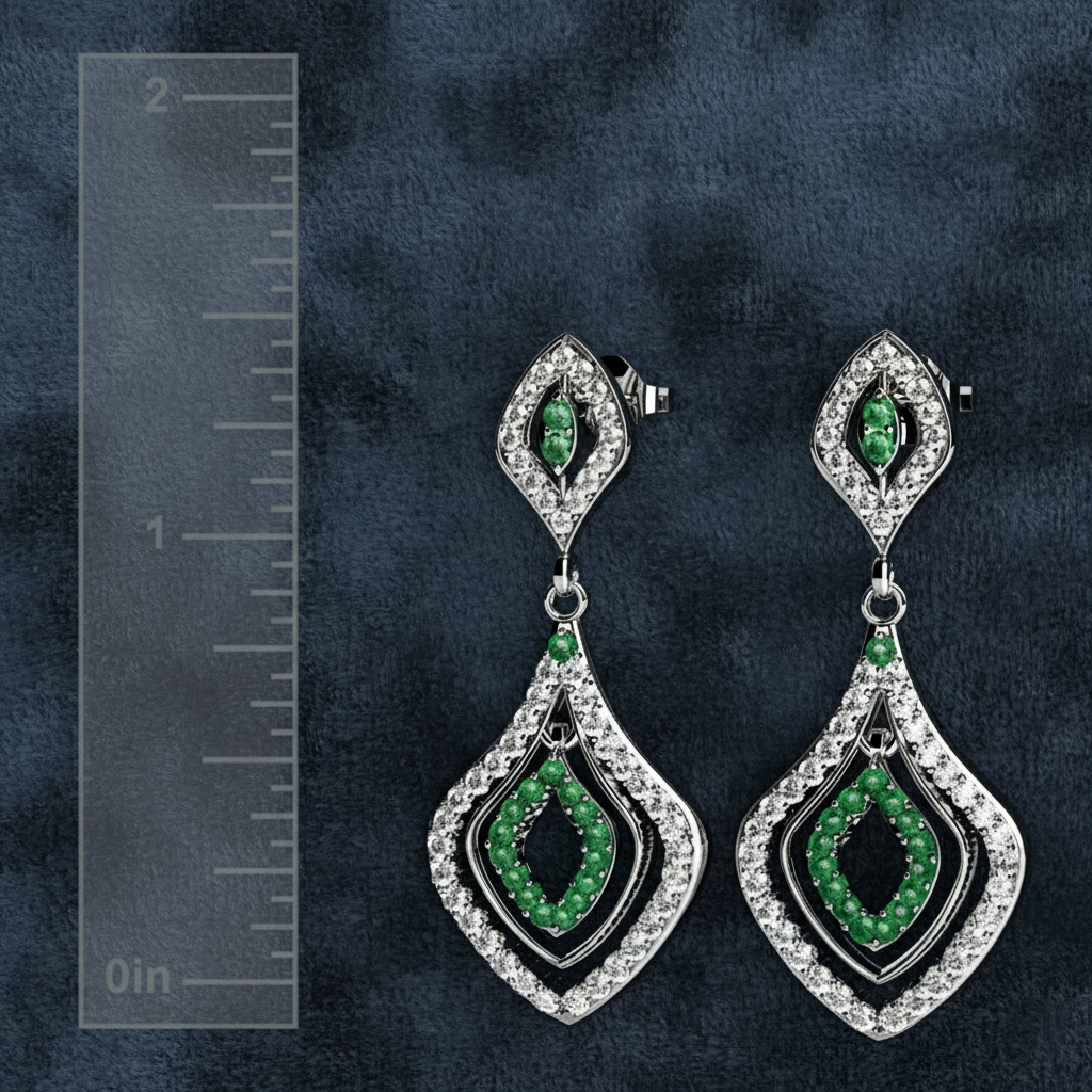Luxurious Green Gemstone Drop Earrings