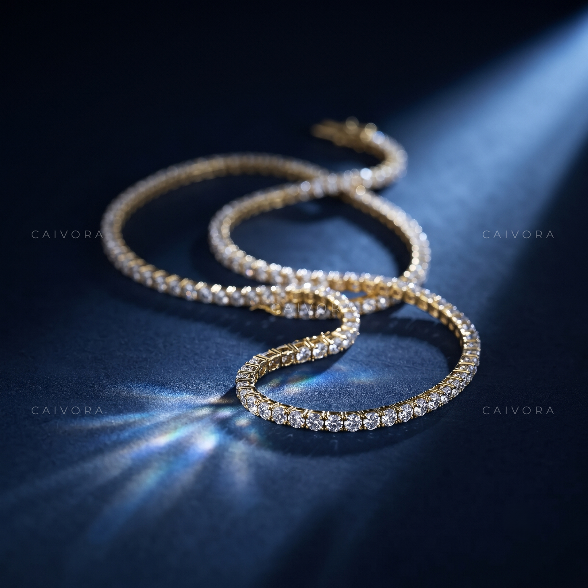 Round Lab-Grown Diamond Tennis Necklace