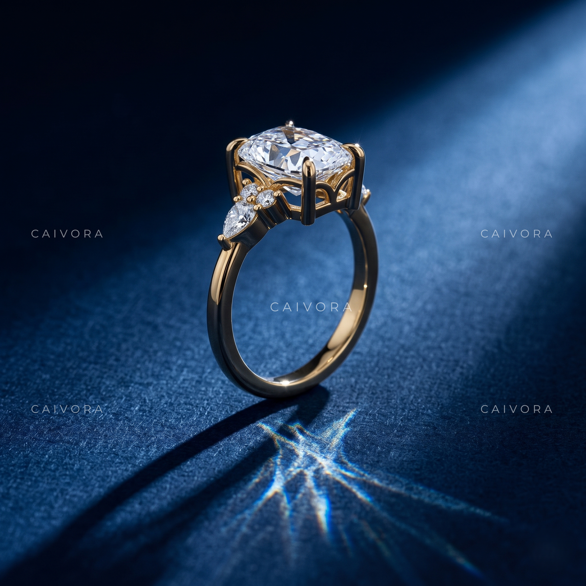 Sophisticated Triana Engagement Ring Showcasing a Radiant Cut Center