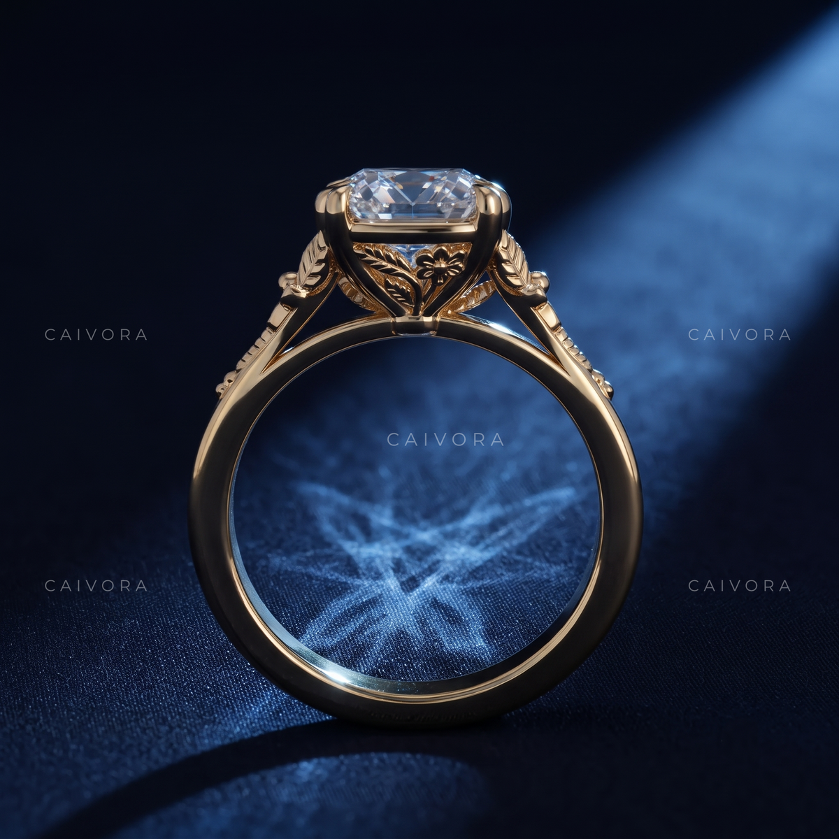 Solenne Sculpted Engagement Ring with Portuguese Cut Diamond