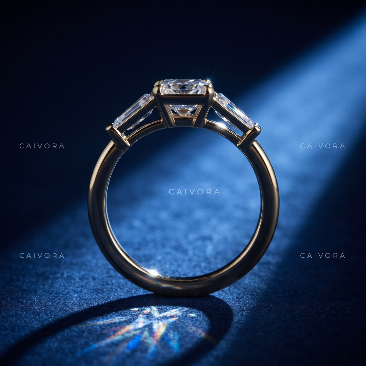 Modern Elegance Framed by Emerald Cut Brilliance