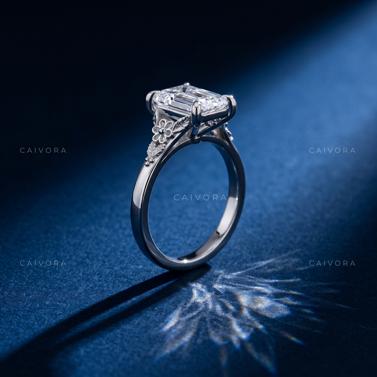 Seraphine Sculpted Engagement Ring with Radiant Diamond